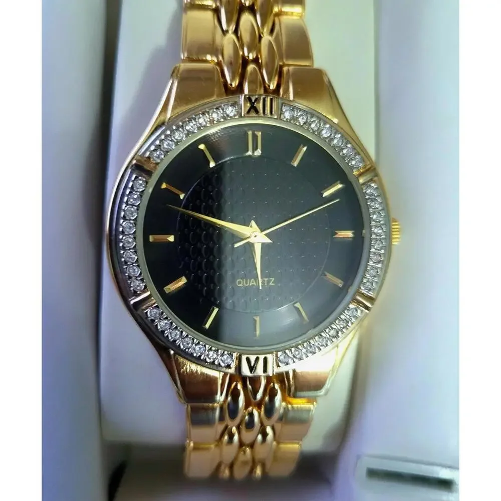 Vintage Gruen‎ Embassy Diamond Bezel Mens Watch New In Box